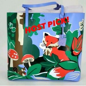 KATE SPADE NEW YORK “BLAZE A TRAIL” LEN LARGE LEATHER TOTE BAG RARE🦊FABULOUS!